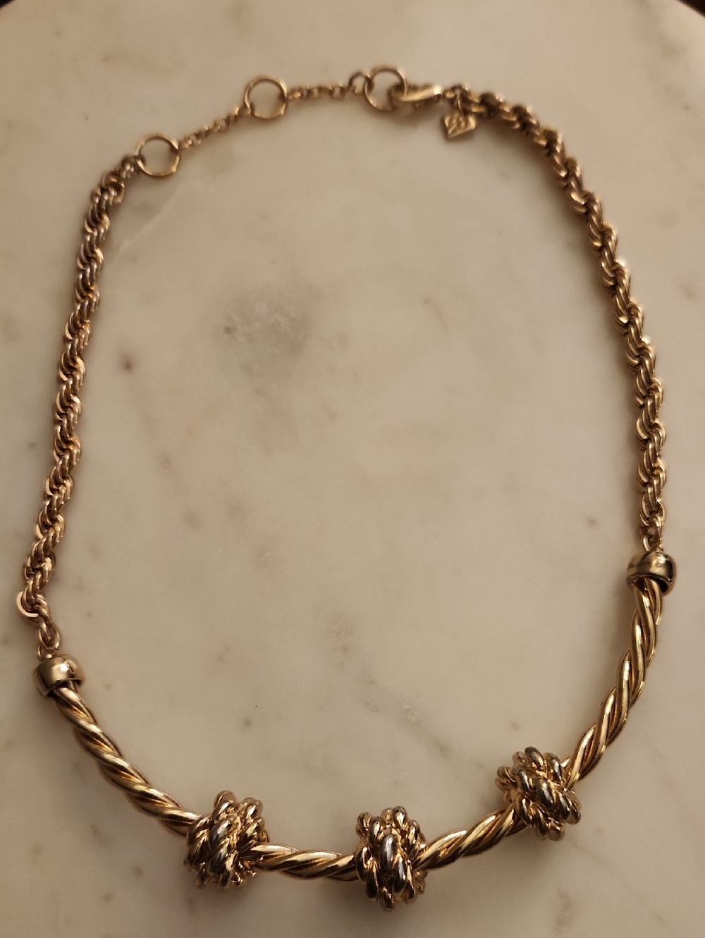 Banana Republic Gold-Tone Rope Chain Necklace with Knotted Accents